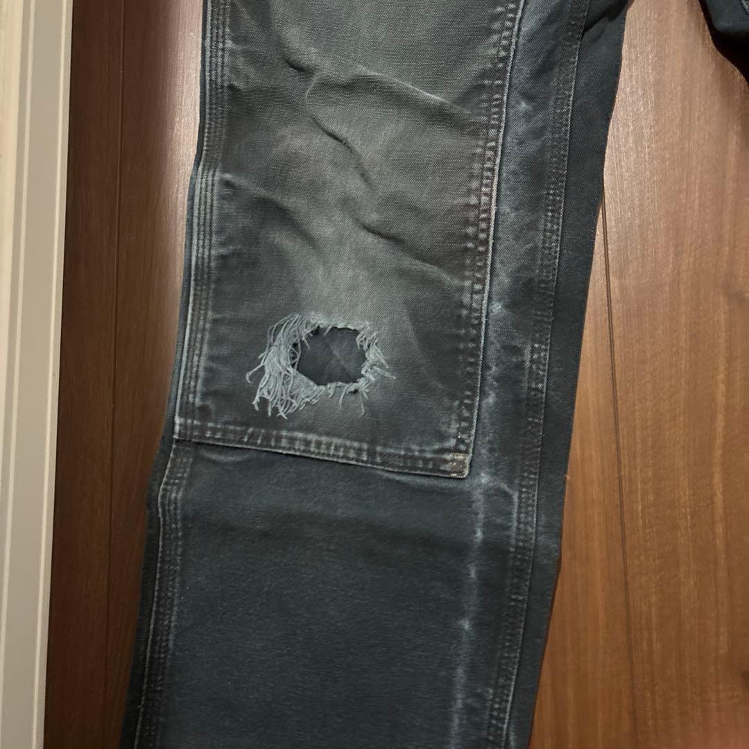 鬼フェード　ヴィンテージ　カーハートダブルニーペインターパンツ　USA製　すみ黒