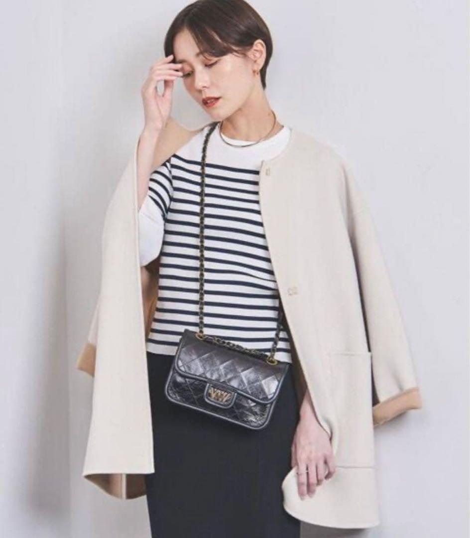 UNITED ARROWS バイカラー リバー ミドルコート