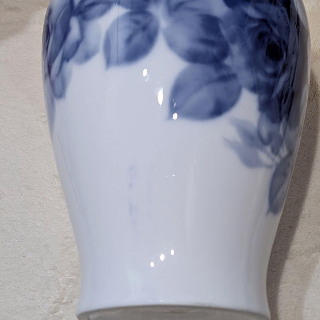 新品 大倉陶園 ブルーローズ ノリタケ 花瓶 フラワーベース 花器 白磁
