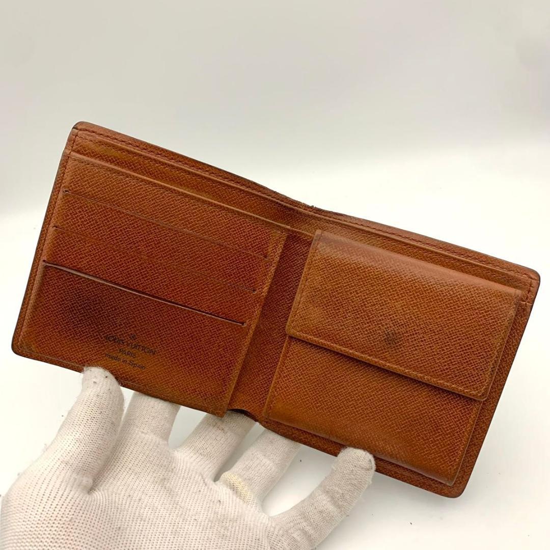 鑑定済み ルイヴィトン ポルトフォイユ マルコ 二つ折り 財布 ミニ モノグラム