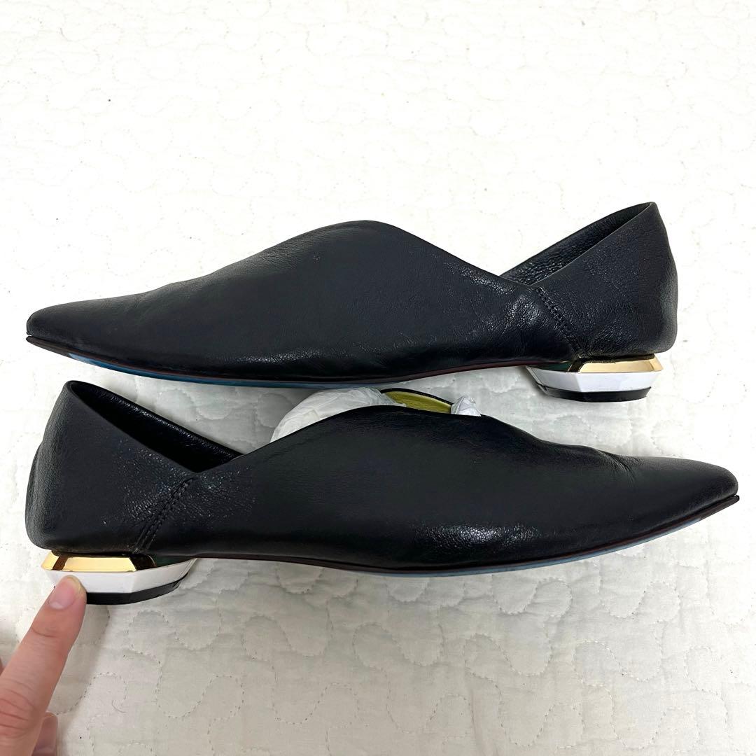 美品　MANA マナ　ふかふかバブーシュ　ブラック　24cm