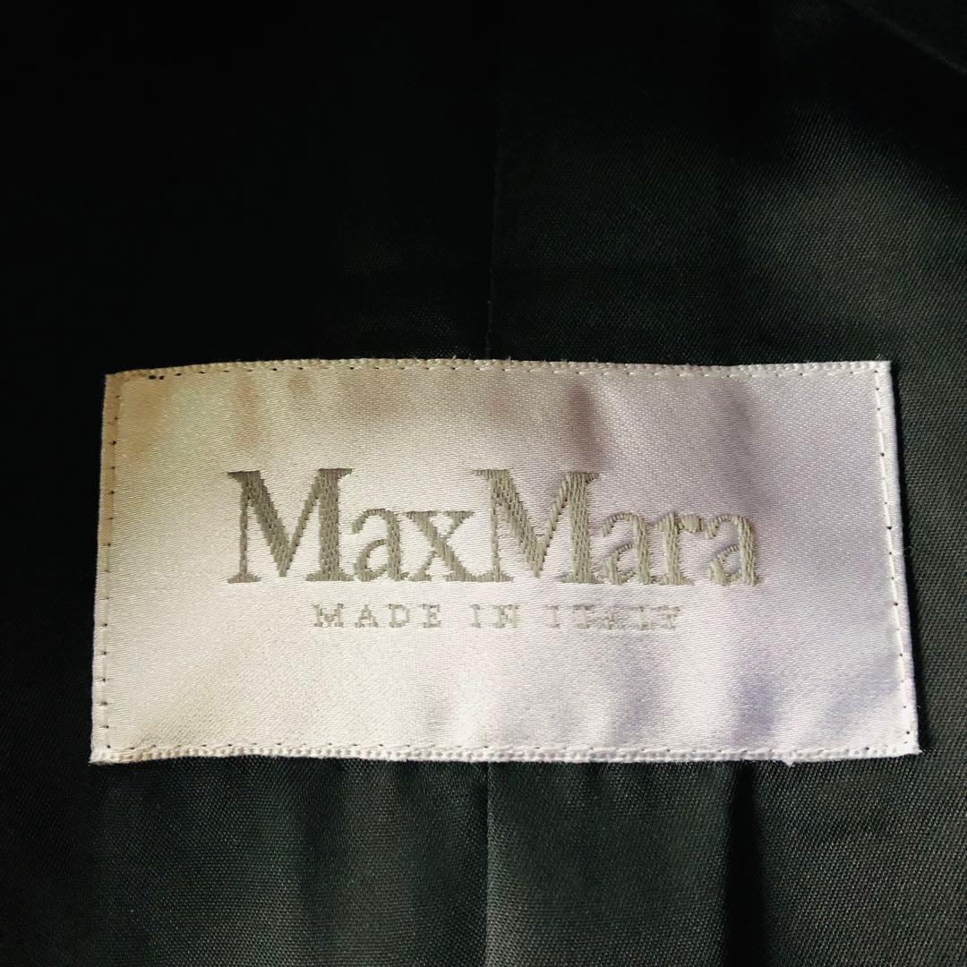 美品✨マックスマーラ カシミヤ混コート ビッグカラー 白タグ ブラック 40