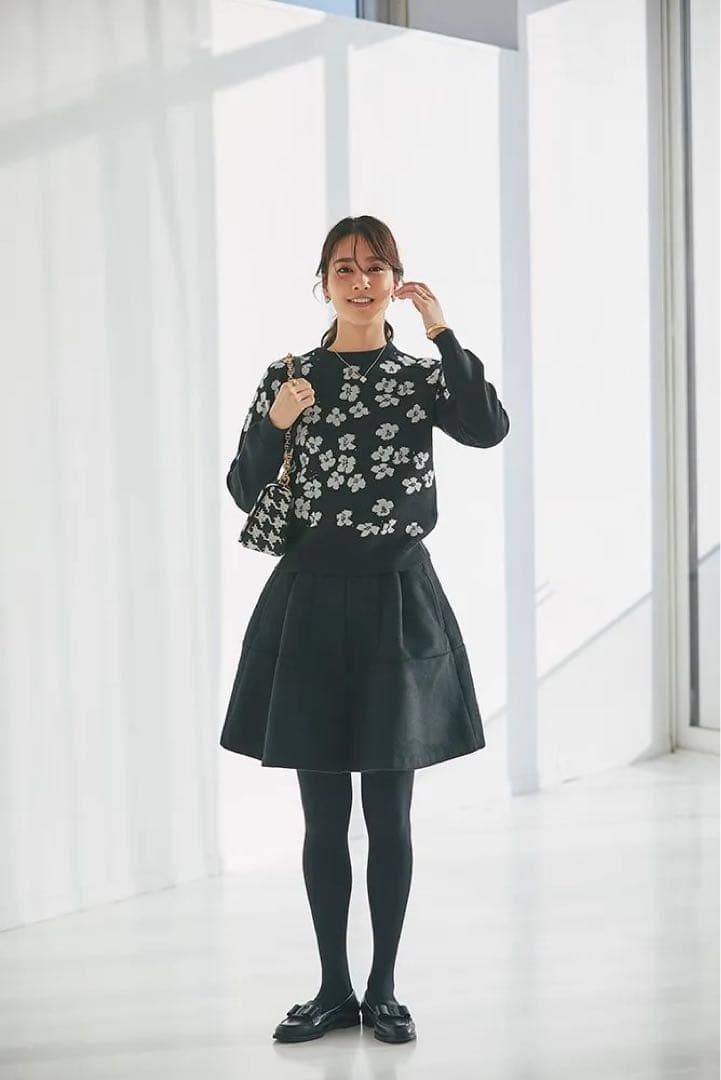 新品☆セブンテン　ハイウエストフレアキュロット　黒　SサイズSEVEN TEN