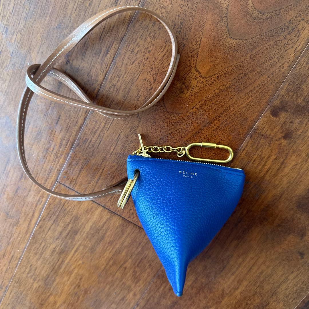 CÉLINE 青 レザー ポーチ