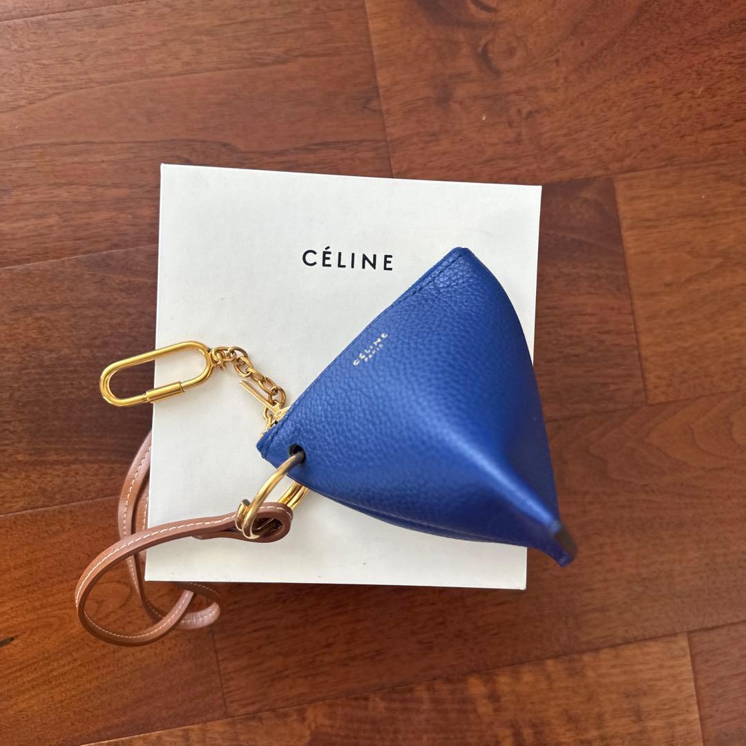 CÉLINE 青 レザー ポーチ