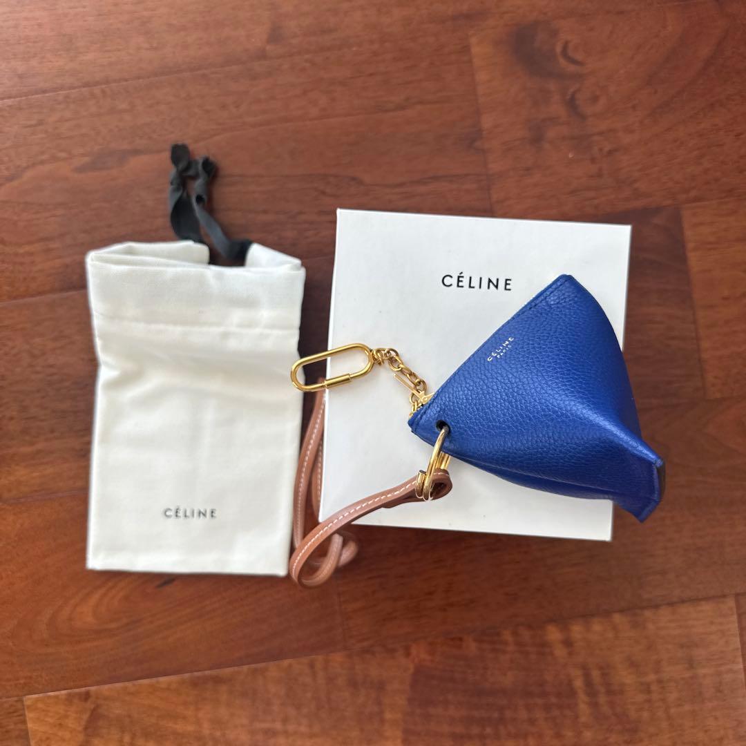 CÉLINE 青 レザー ポーチ