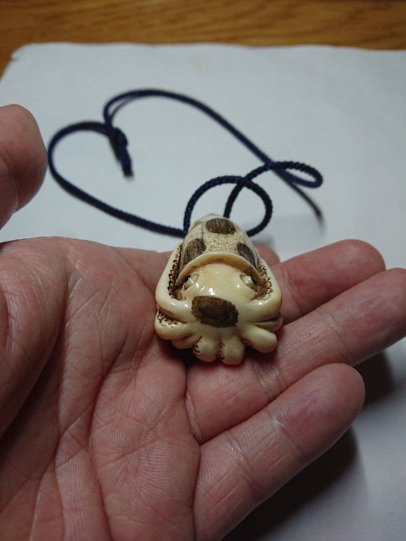 根付 烏賊 イカ 彫刻 アンティーク