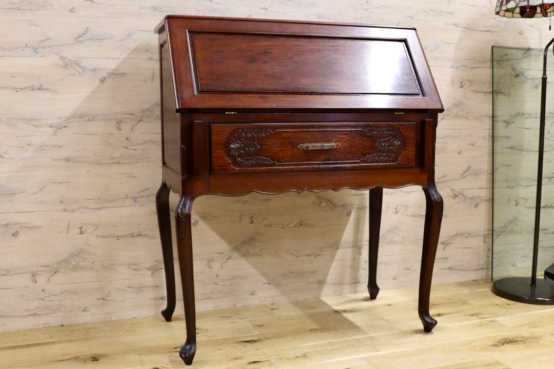 GMHH69○唐木家具 無垢材 ライティングビューロー 書斎机 什器 デスク 机