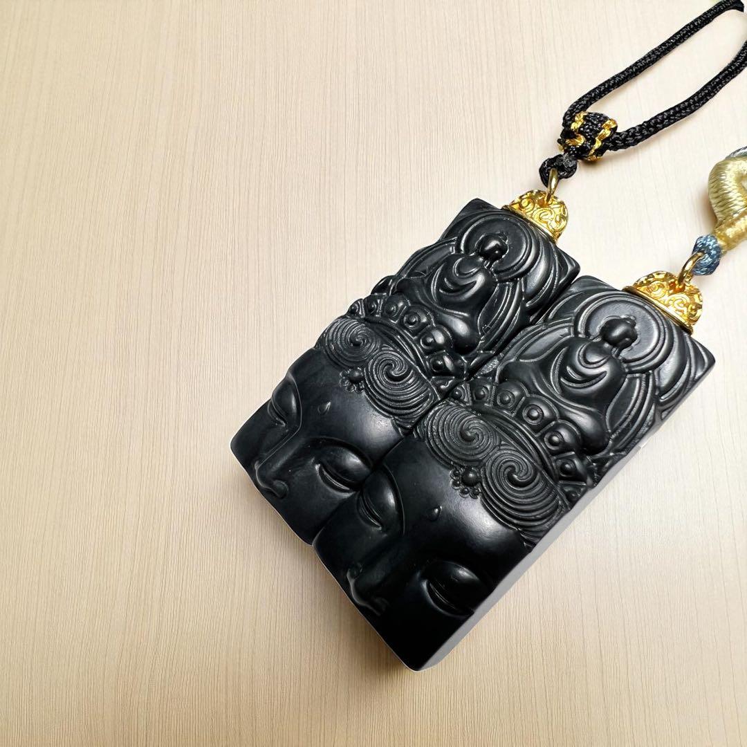 和田玉観音様彫り紐ネックレス❣️ 至高の慈悲　願望成就・開運・健康長寿
