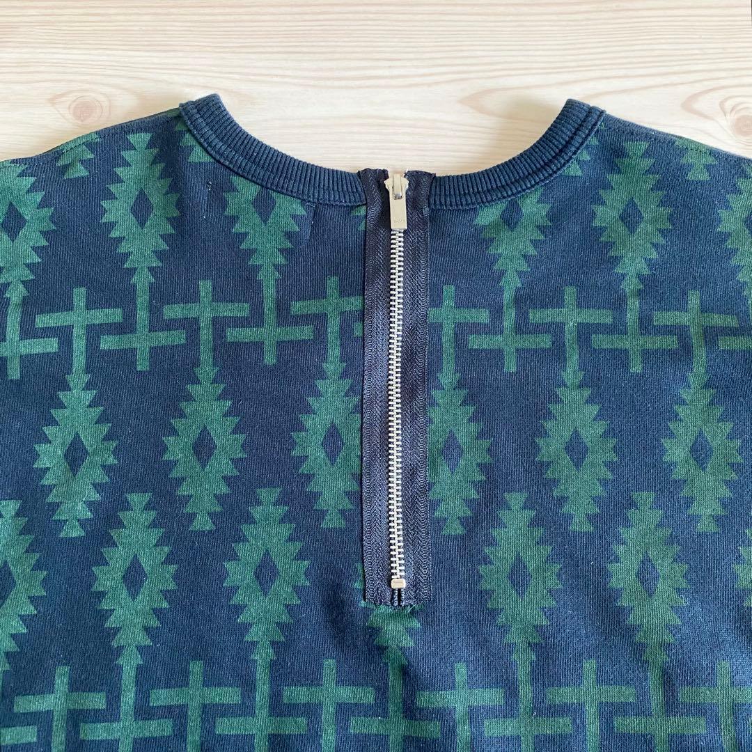 未使用タグ付 2025SS ZUCCa ブロックプリントスウェット M ネイビー