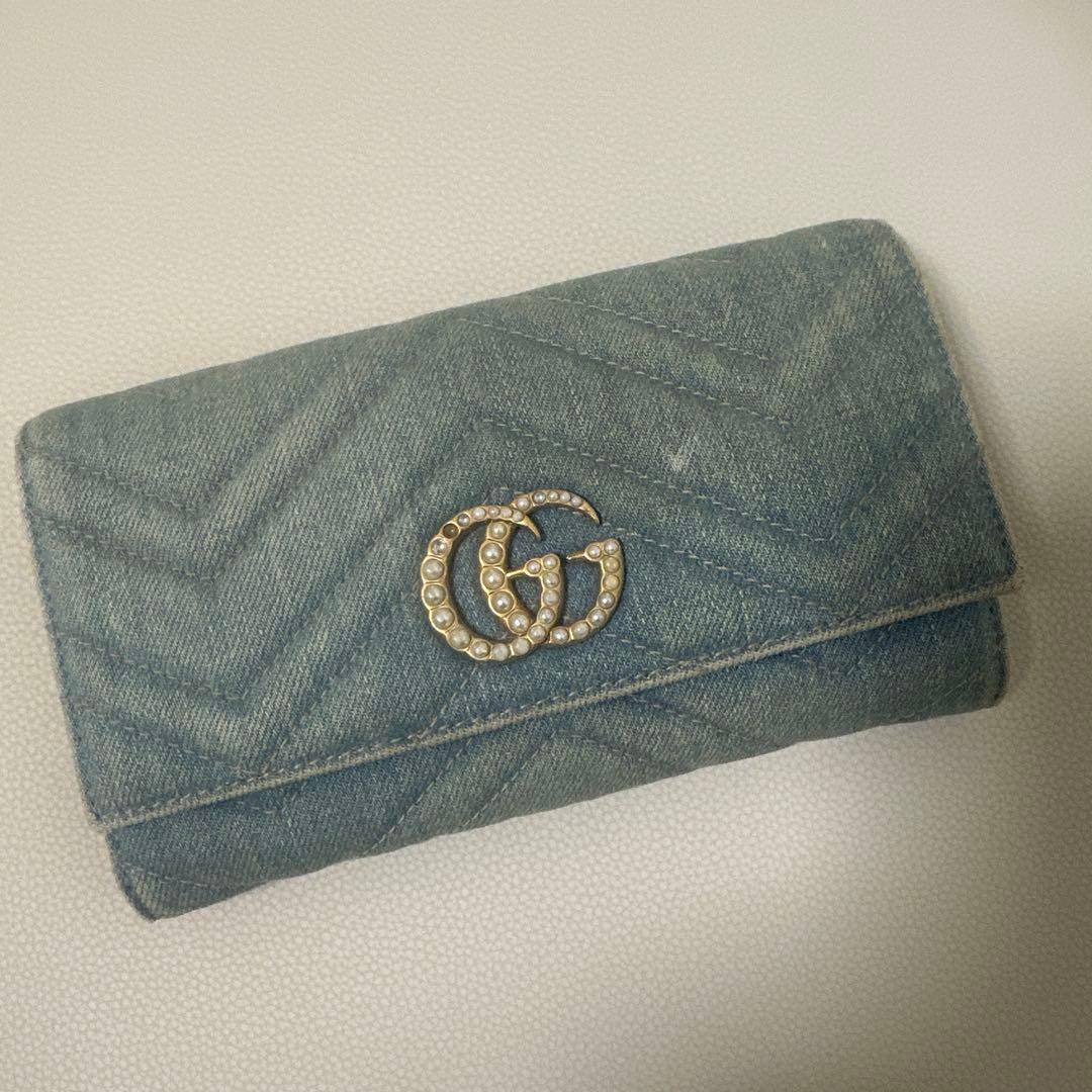 GUCCI 長財布 デニム GGマーモント