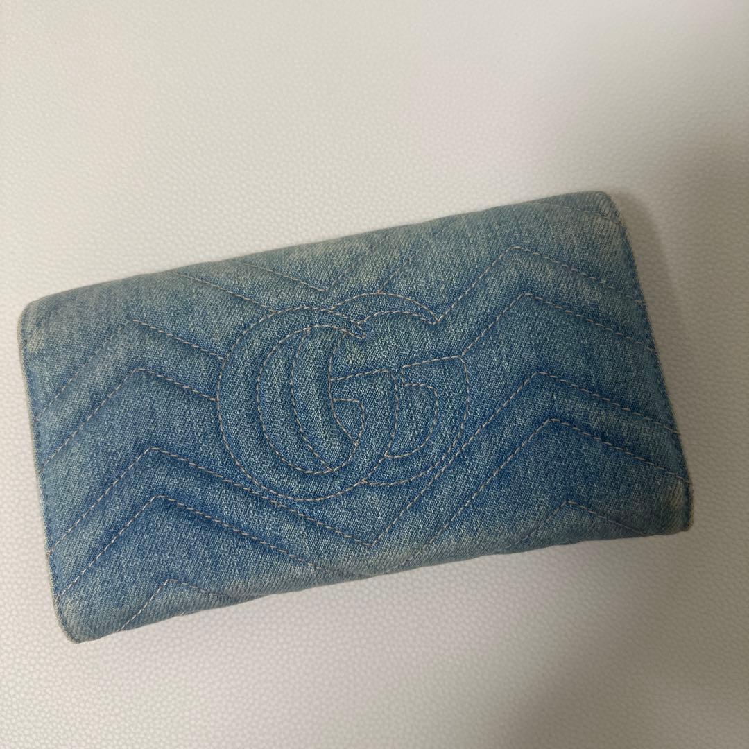 GUCCI 長財布 デニム GGマーモント