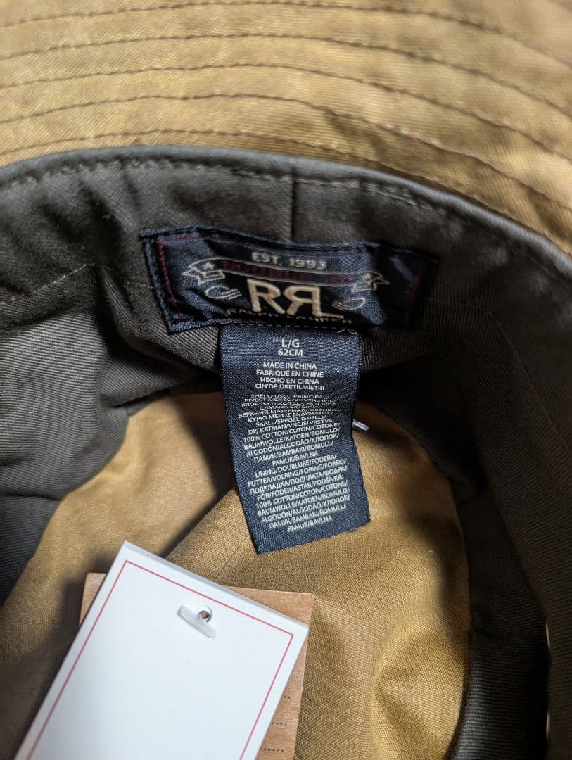 RRL ダブルアールエル オイルクロス バケットハット サファリ　L