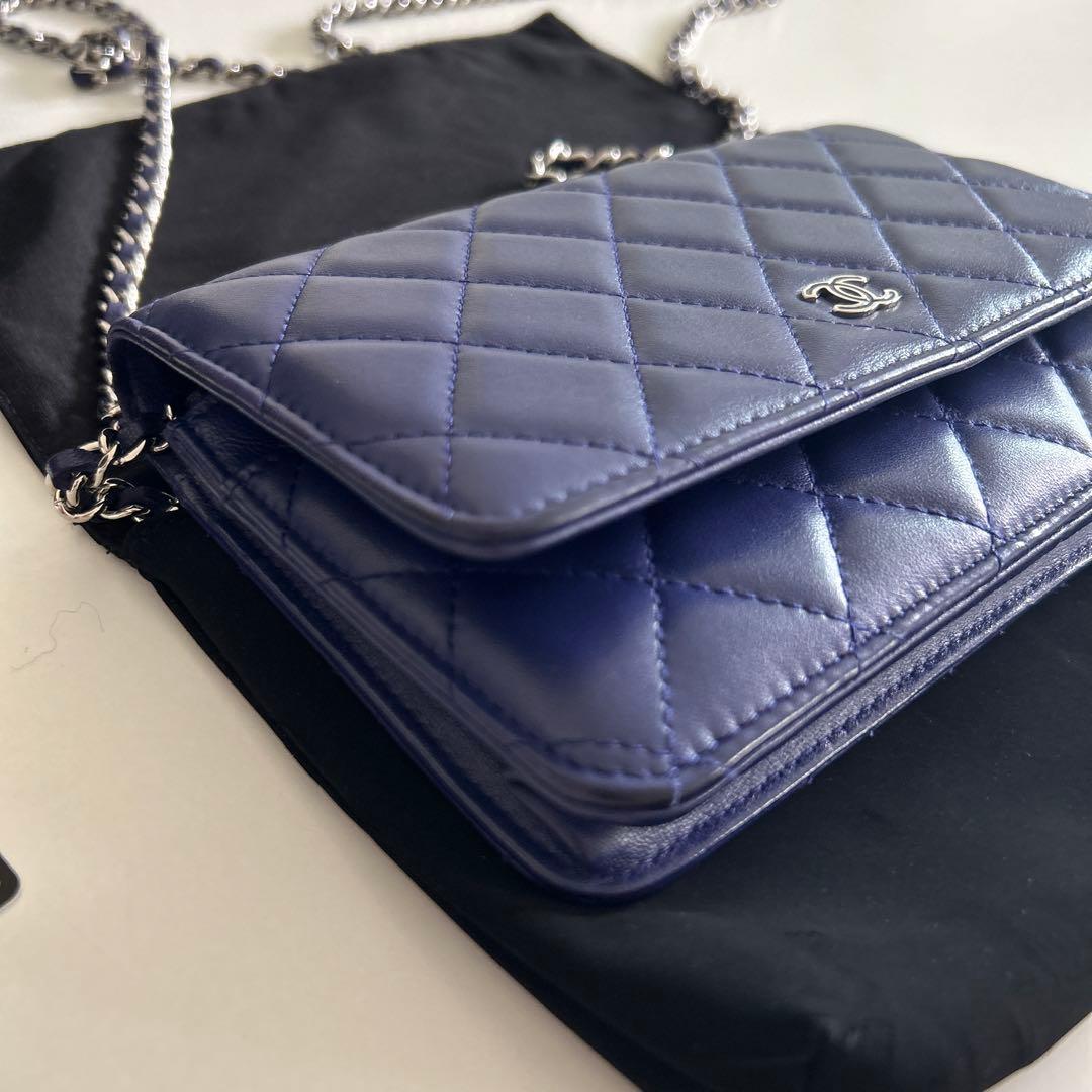 CHANEL チェーンウォレット　バイオレットカラー