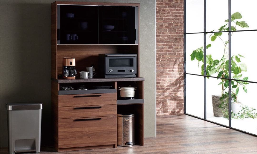 【大塚家具】パモウナ オープンボードSY-1400 ウォールナット幅140食器棚