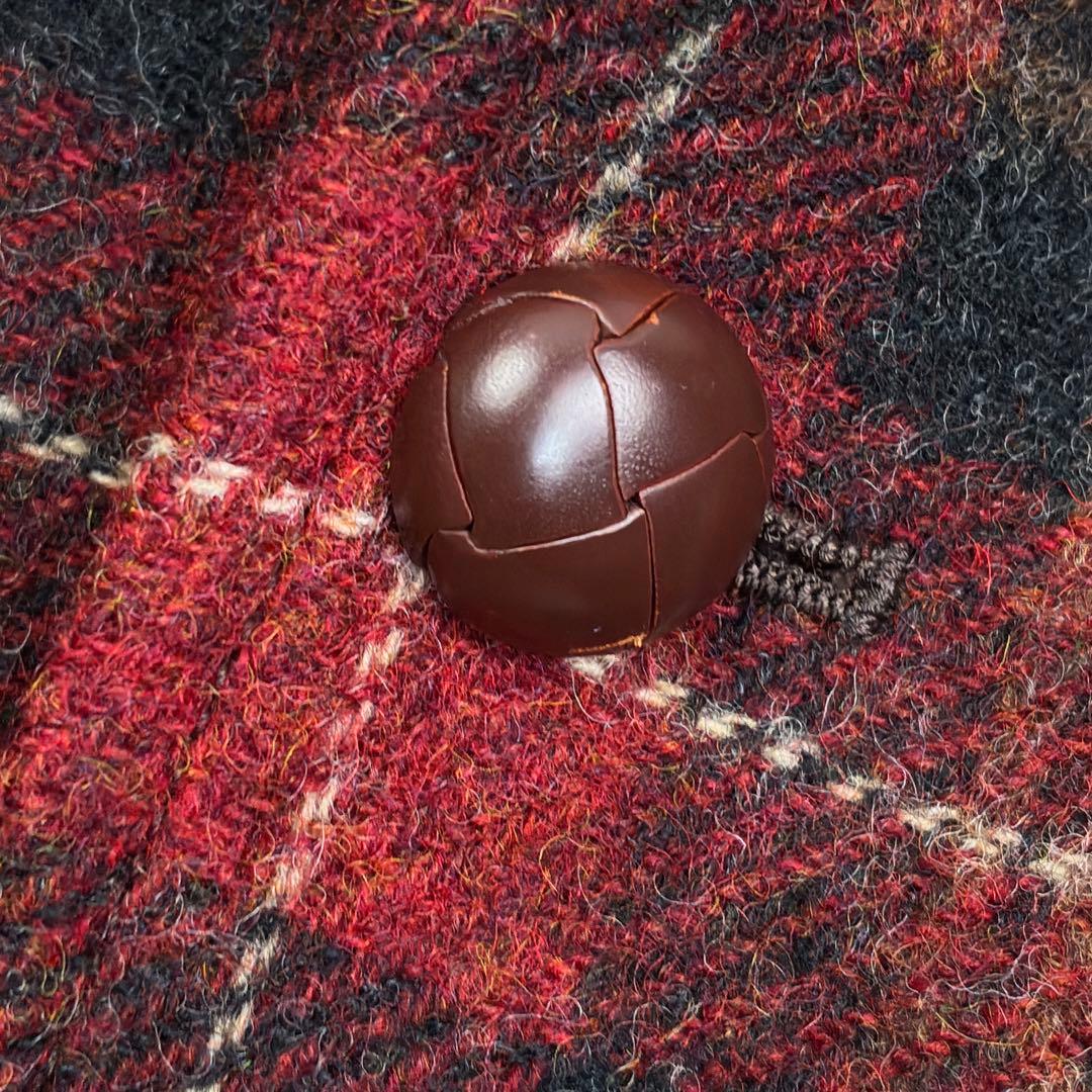 美品　ビームス　MOON　ツイード　アンコンジャケット　胡桃ボタン　L　チェック