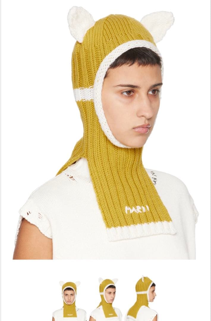 Marni Yellow Ear Wool Balaclava マルニ　ニット帽