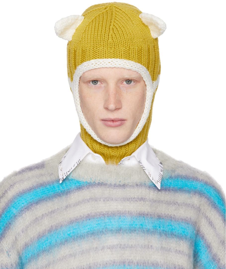 Marni Yellow Ear Wool Balaclava マルニ　ニット帽