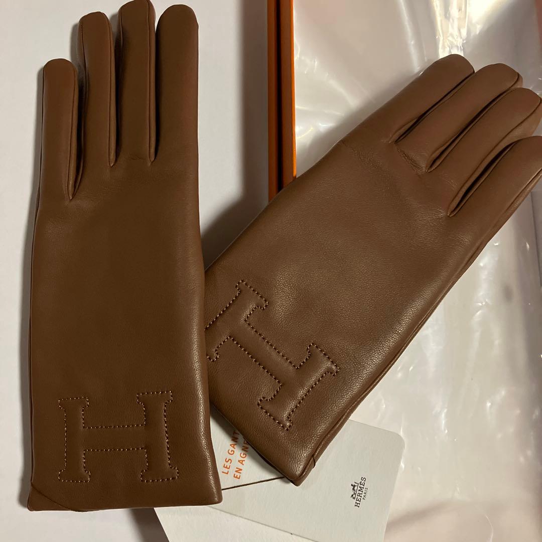 エルメス　手袋　コニャック　6.5サイズ