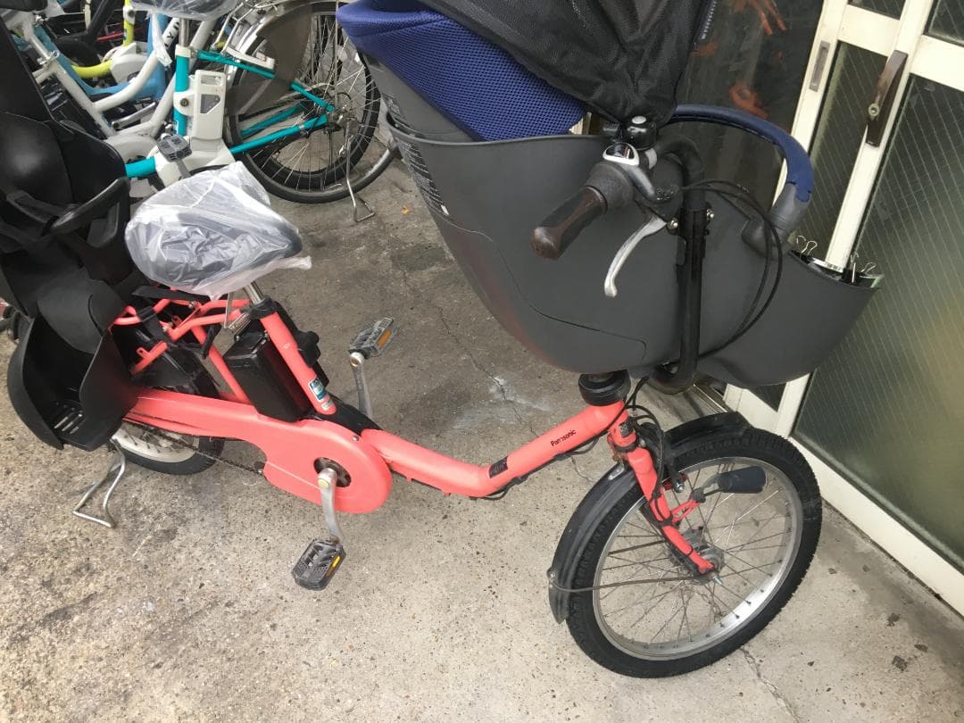 地域限定送料無料　ギュットミニ　16AH　三人乗り　ピンク系　神戸市　電動自転車