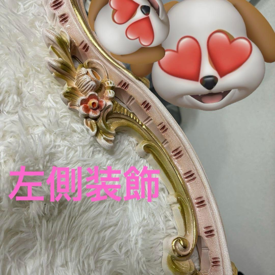 美品☆アンティーク☆鏡☆ロココ調☆壁掛けミラー☆姿見　ひび割れ加工