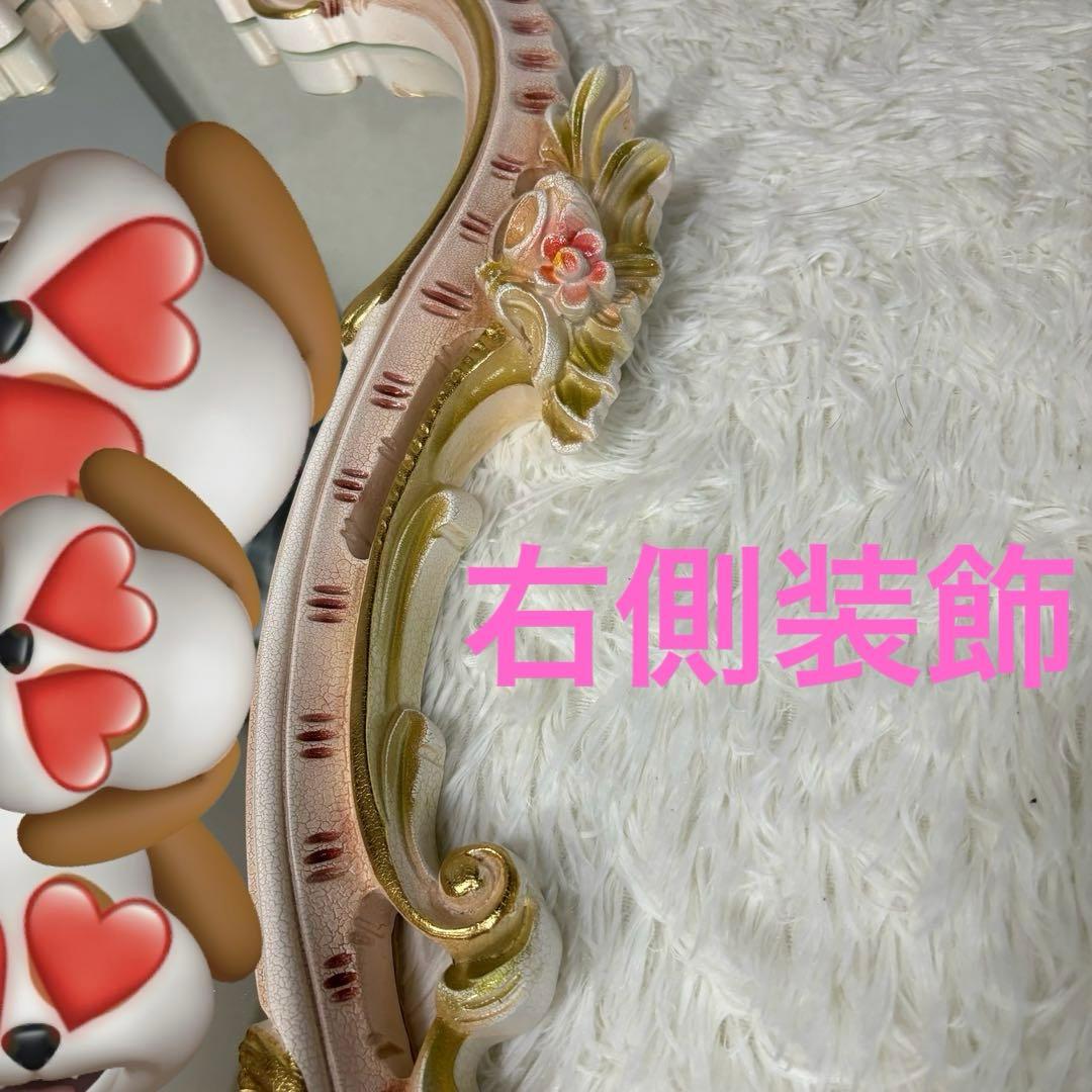 美品☆アンティーク☆鏡☆ロココ調☆壁掛けミラー☆姿見　ひび割れ加工