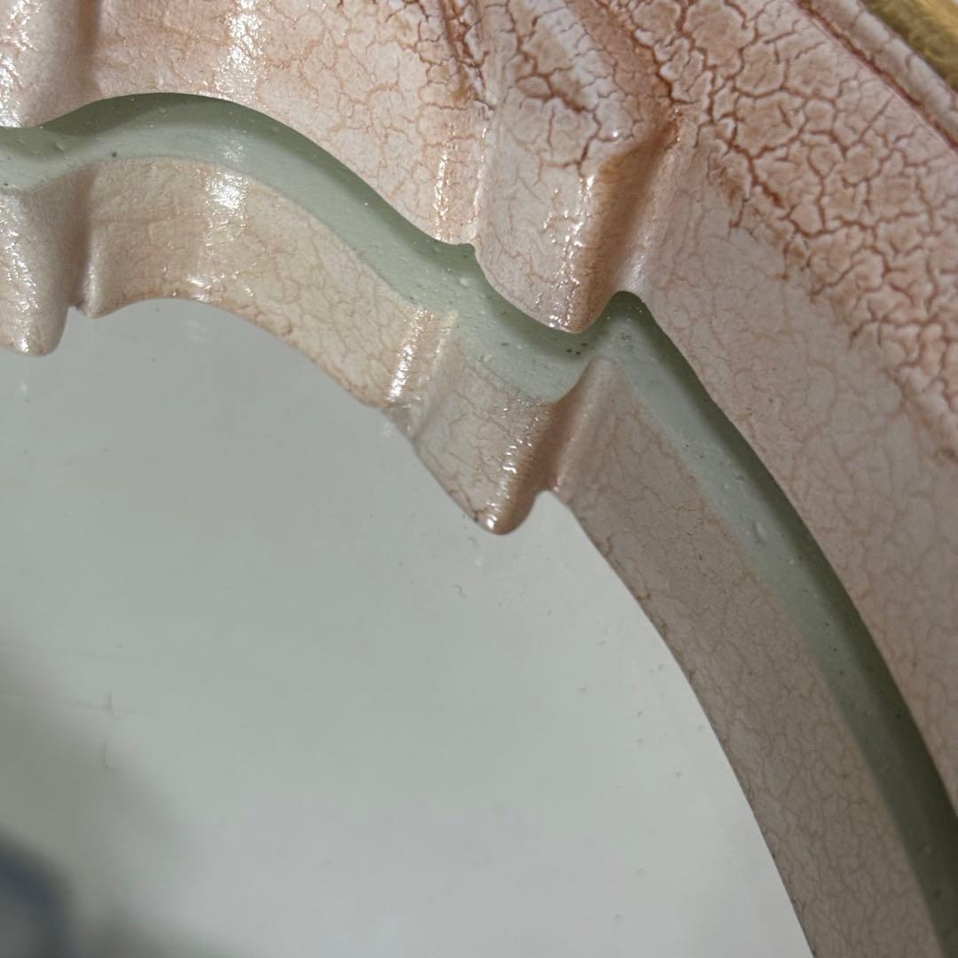 美品☆アンティーク☆鏡☆ロココ調☆壁掛けミラー☆姿見　ひび割れ加工