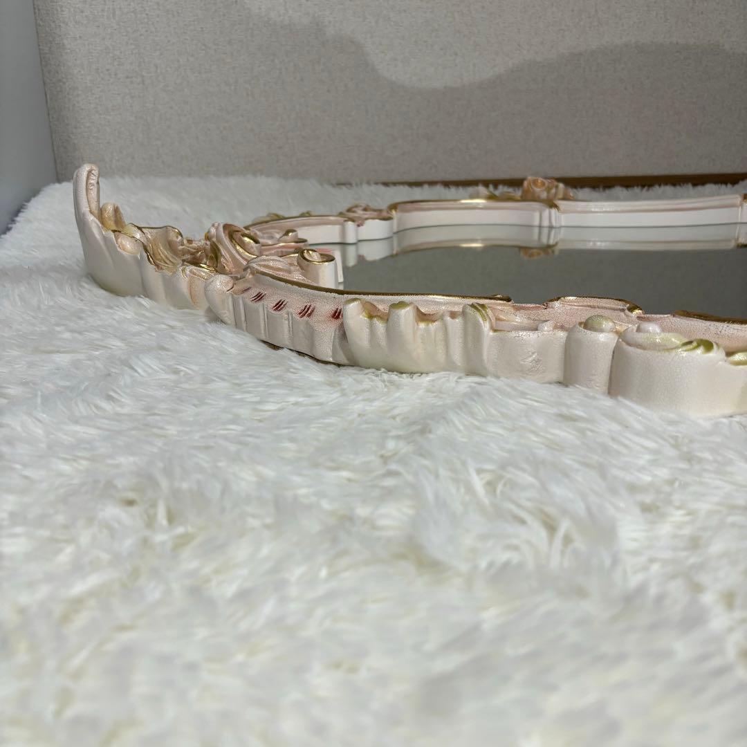 美品☆アンティーク☆鏡☆ロココ調☆壁掛けミラー☆姿見　ひび割れ加工