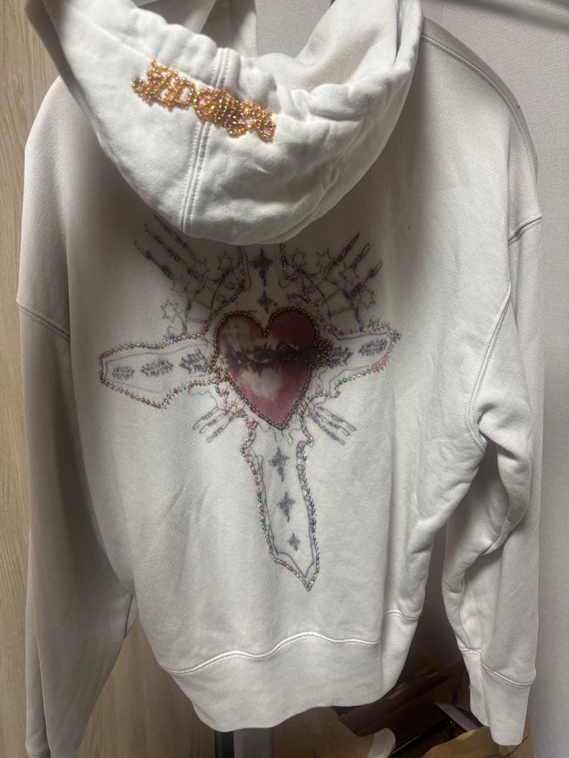 SCULPTOR ハート　パーカー　十字架　M ジップパーカー