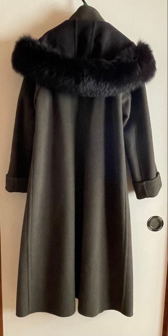 【Diagram 】ダークグレー ロングコート ファー付き