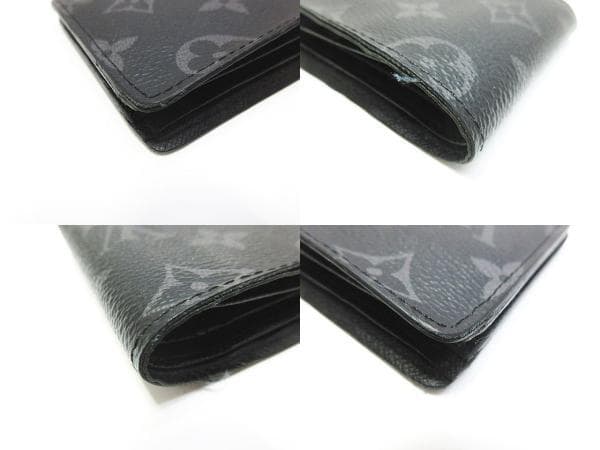 ● イニシャル入り ルイヴィトン エクリプス 二つ折り財布 札入れ メンズ