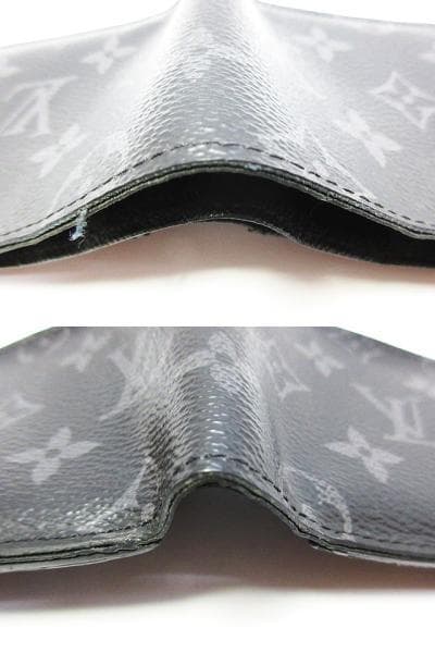 ● イニシャル入り ルイヴィトン エクリプス 二つ折り財布 札入れ メンズ