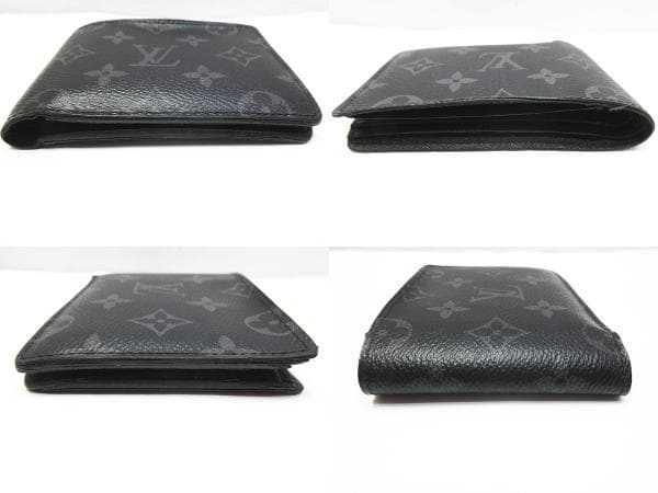 ● イニシャル入り ルイヴィトン エクリプス 二つ折り財布 札入れ メンズ