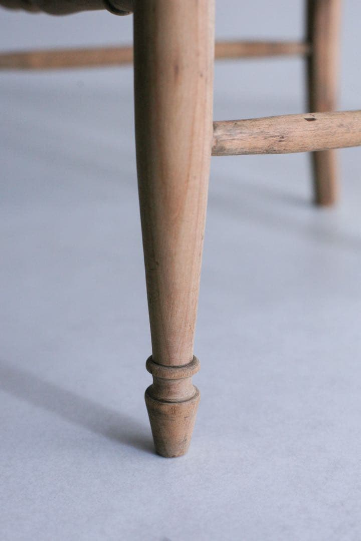 フランス　ラッシュ編みチェア　無垢材　ブロカント　ダイニングチェア　古家具