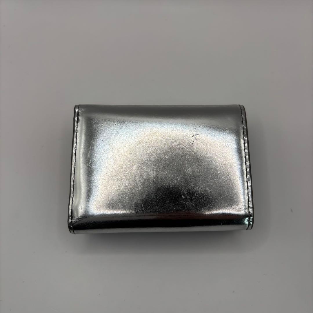 DIESEL 三つ折り財布　シルバー　1DR サークルロゴ　ウォレット　Dロゴ