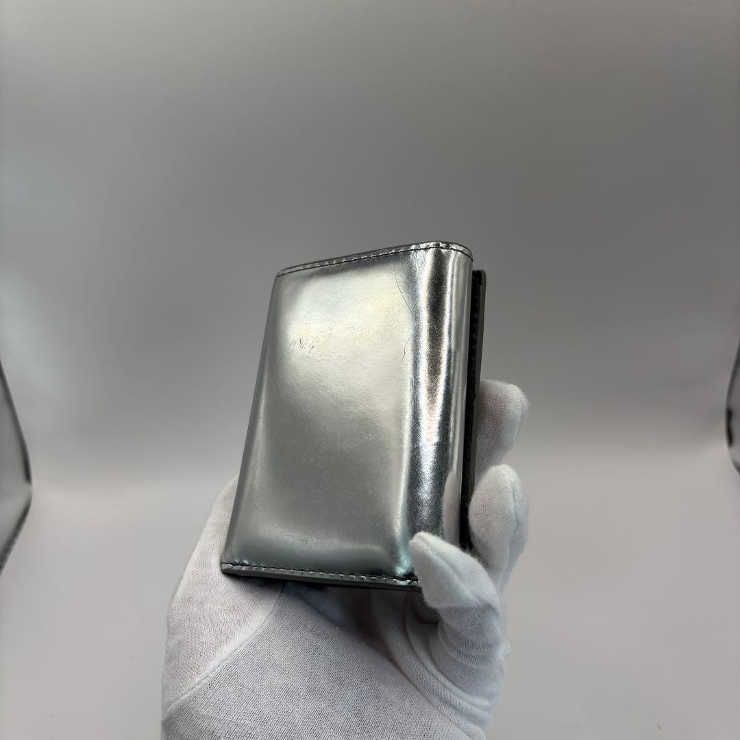 DIESEL 三つ折り財布　シルバー　1DR サークルロゴ　ウォレット　Dロゴ