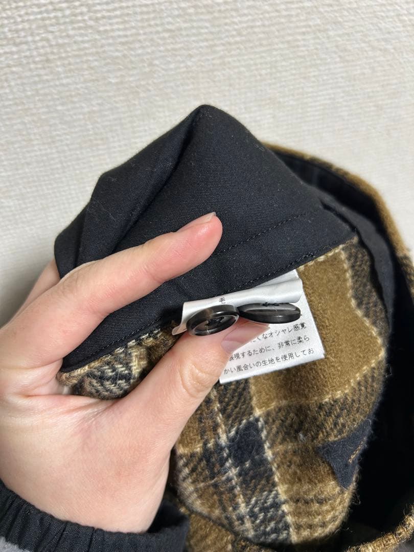 MARGARET HOWELL キャメル　タータンチェック　ウールスカート