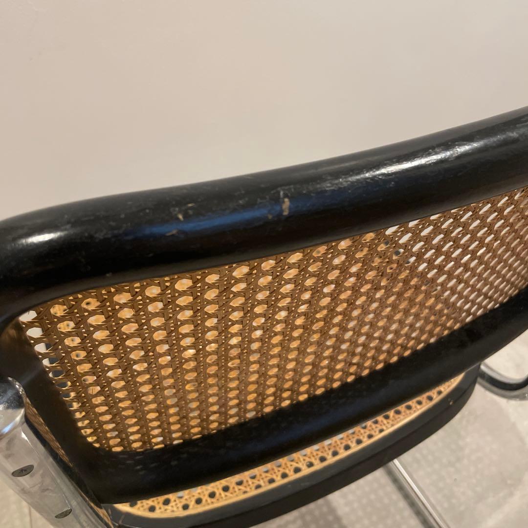 チェスカチェア リプロダクト ブラック ラタン スチール マルセルブロイヤー