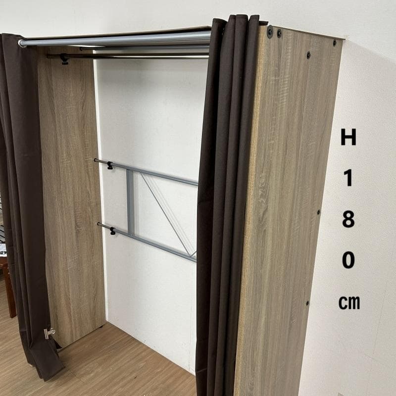 【新品】☆組立式　伸縮クローゼット ハンガー付きOK☆　(美品アウトレット)