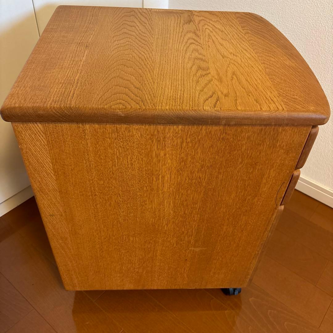no34　木製デスク用ワゴン 3引き出し付き