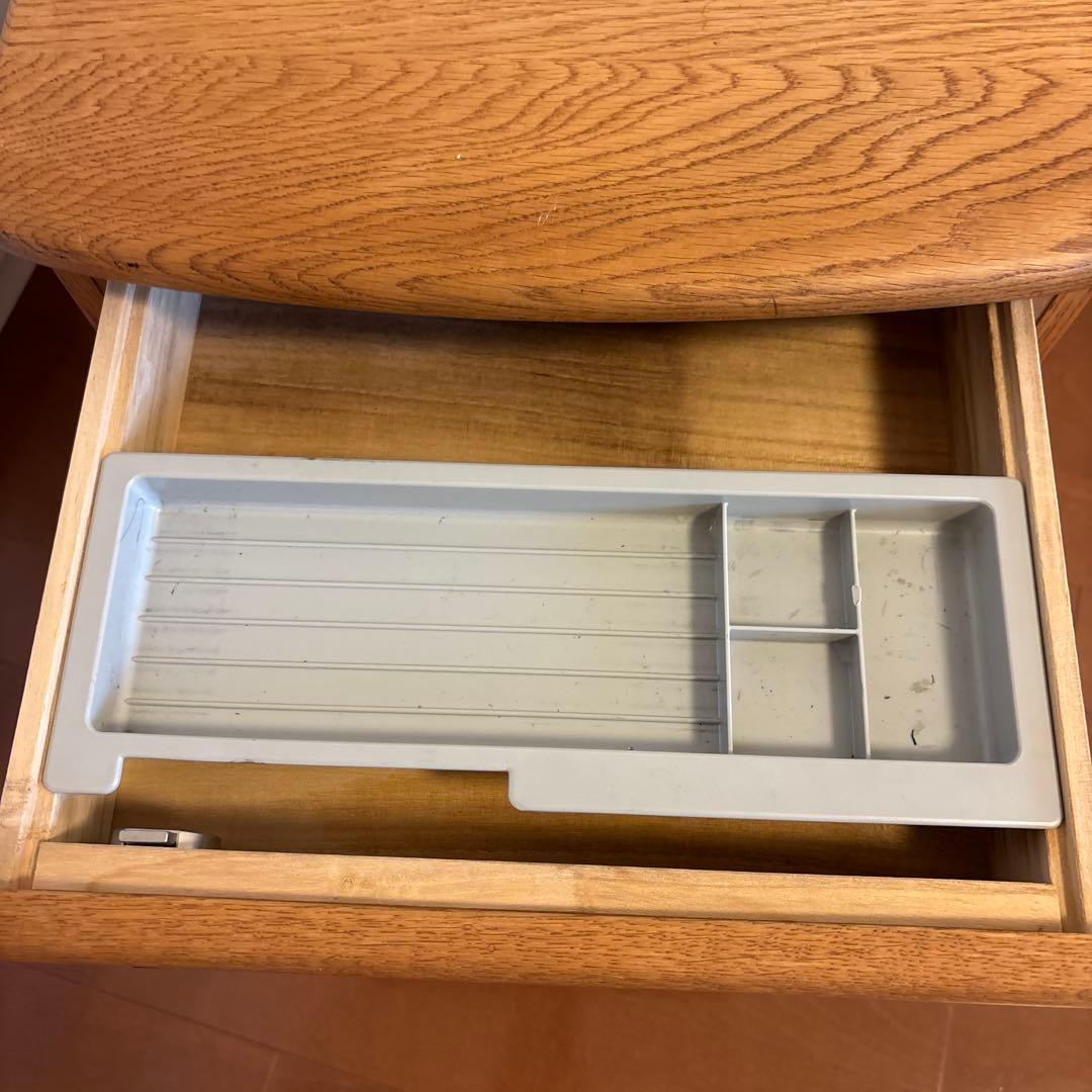 no34　木製デスク用ワゴン 3引き出し付き