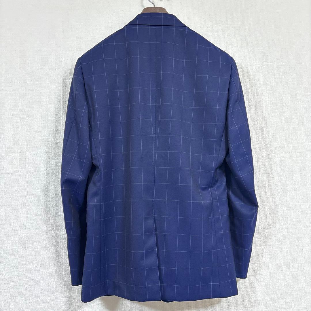 【極美品】HILTON スリーピーススーツ A5 ネイビー ウィンドウペン