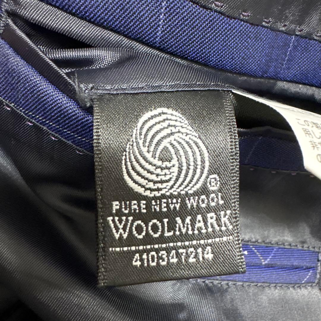 【極美品】HILTON スリーピーススーツ A5 ネイビー ウィンドウペン