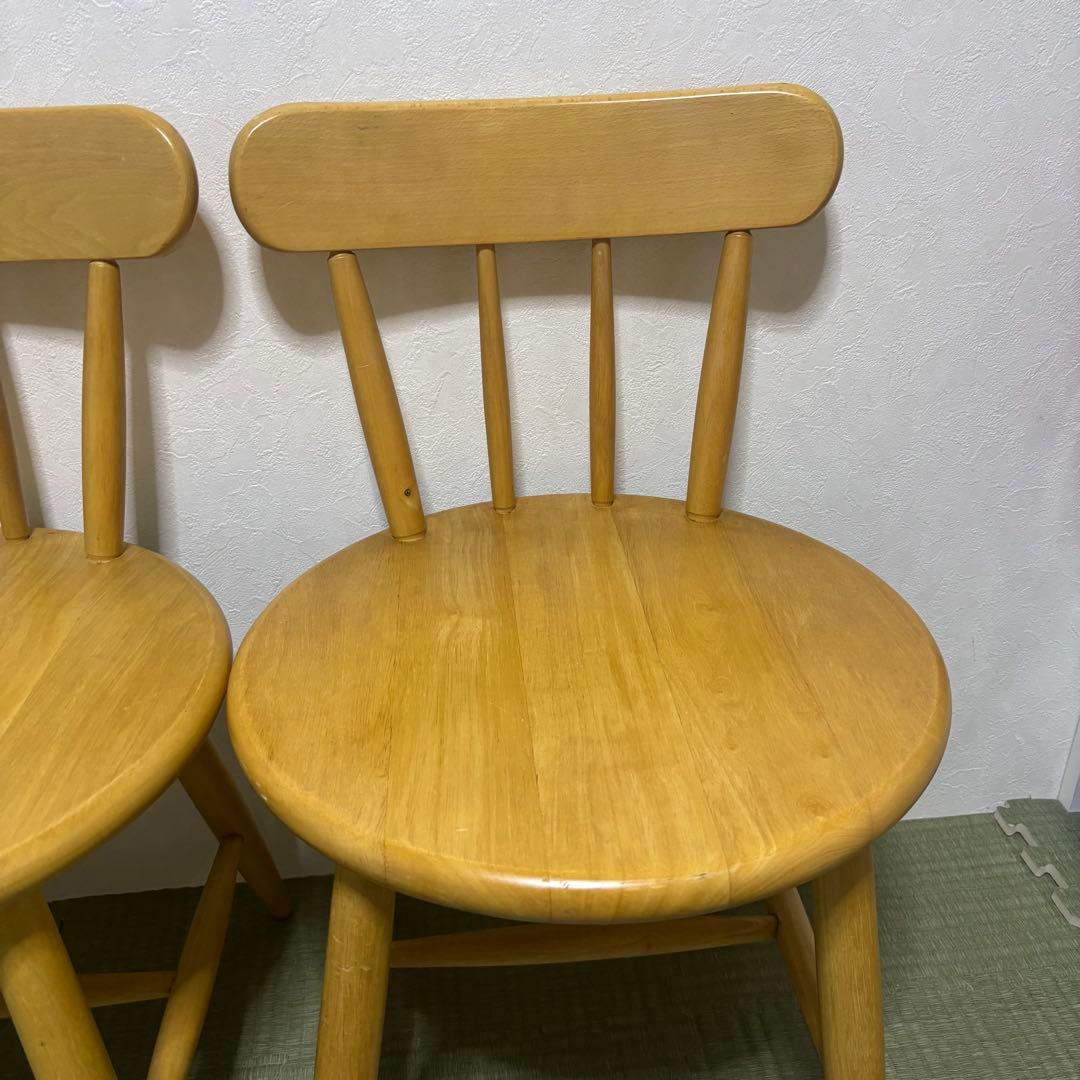 【希少】ミキモク 木製ダイニングチェア 2脚セット