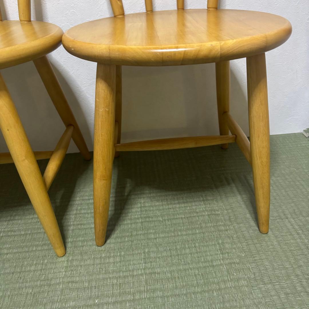 【希少】ミキモク 木製ダイニングチェア 2脚セット