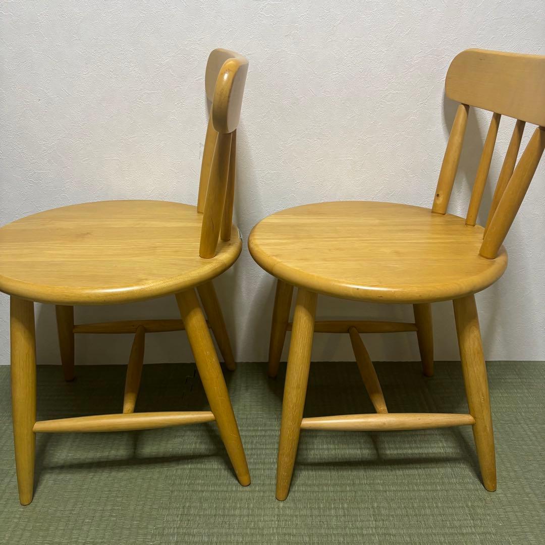 【希少】ミキモク 木製ダイニングチェア 2脚セット