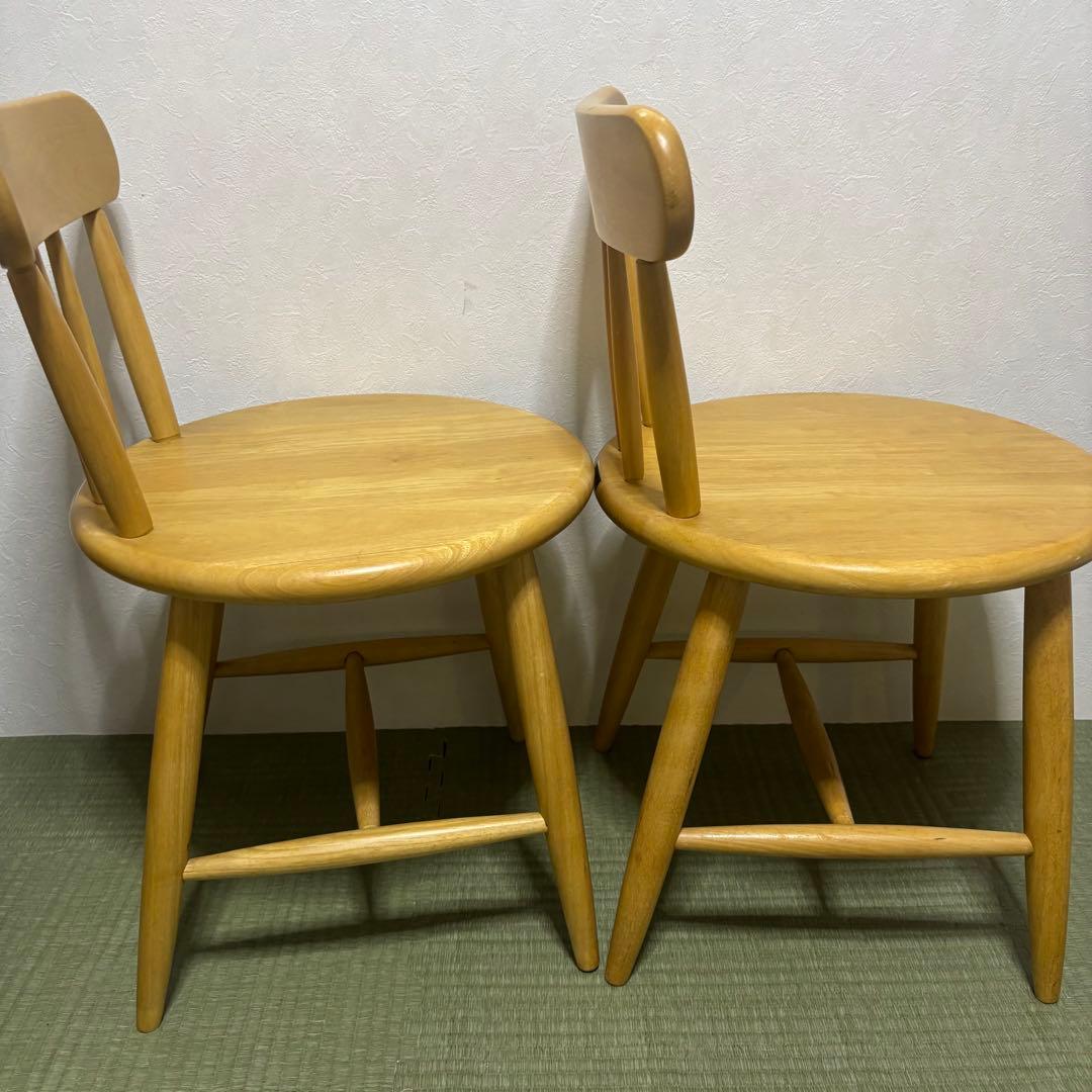 【希少】ミキモク 木製ダイニングチェア 2脚セット