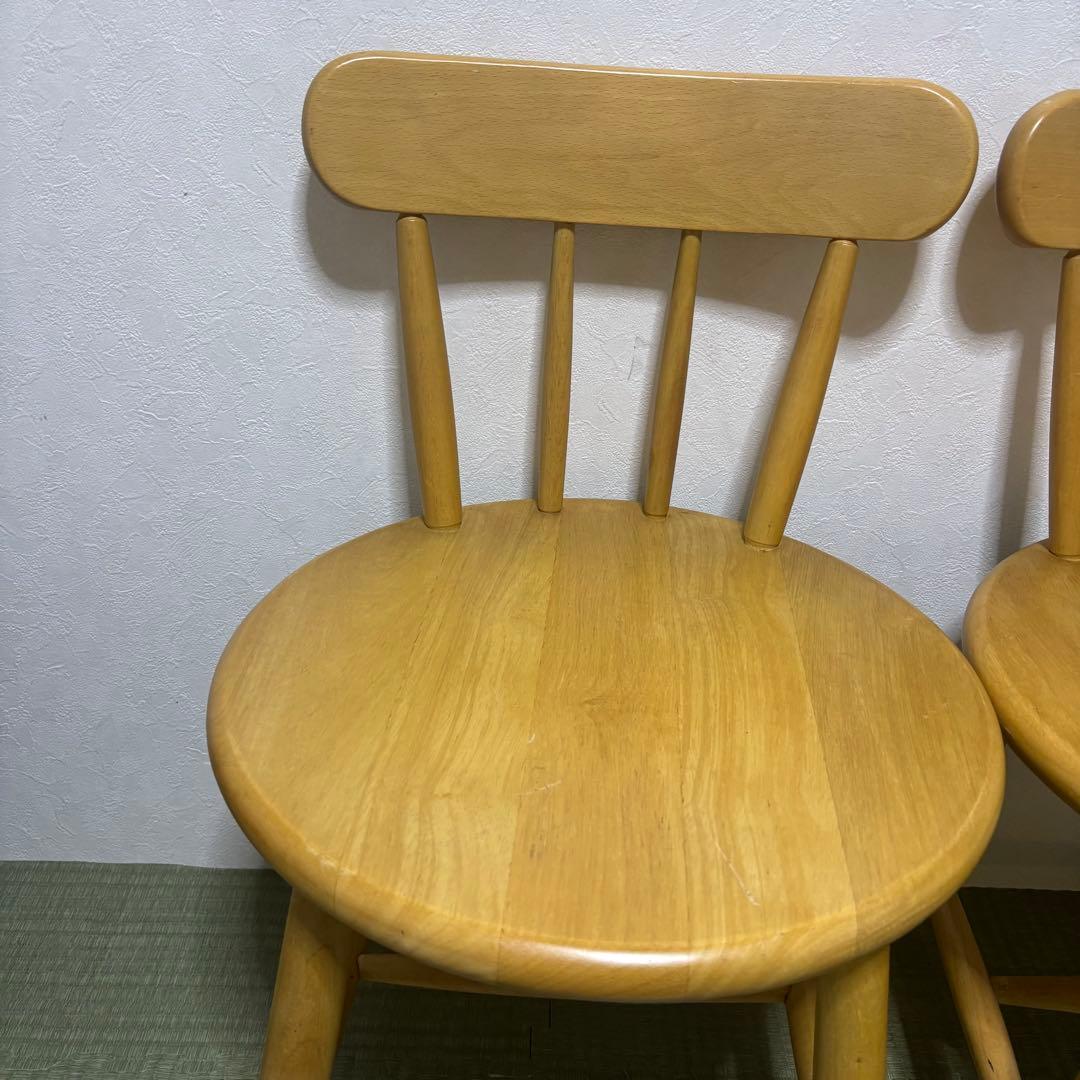 【希少】ミキモク 木製ダイニングチェア 2脚セット