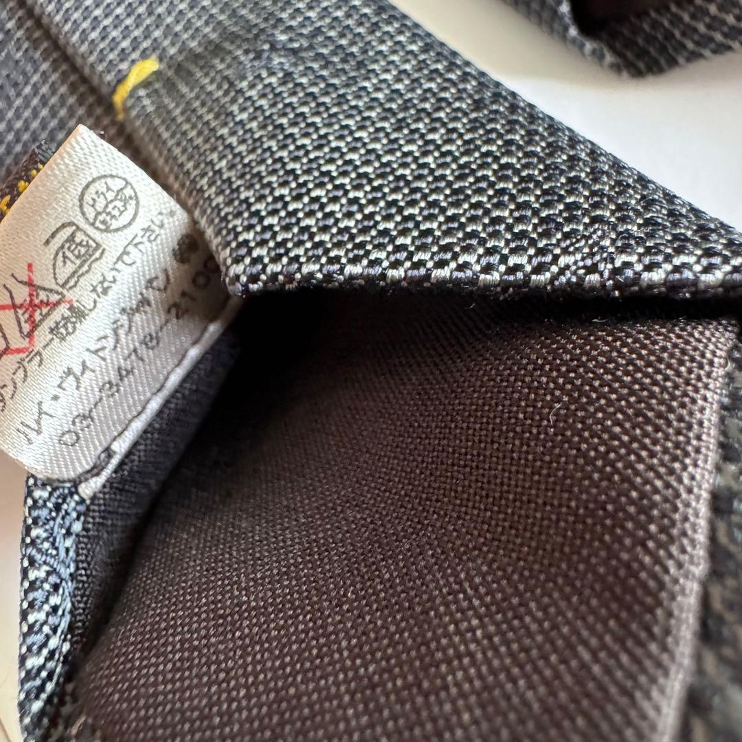 最高級 ルイヴィトン イタリア製 モノグラム ネクタイ ソリッドタイ グレー