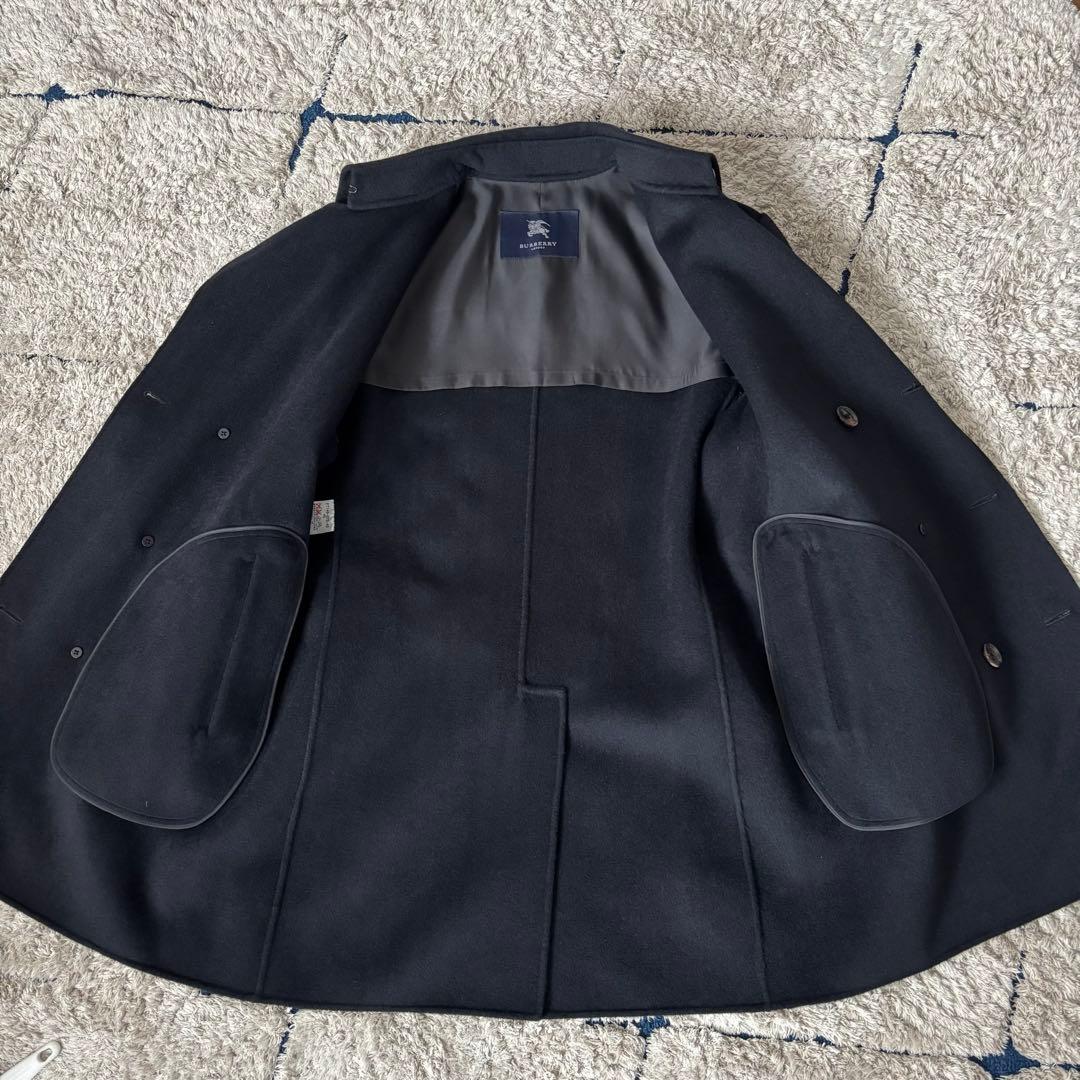 【美品✨】バーバリーロンドン　トレンチコート　カシミヤ　ウール　ベルト　黒　Ｌ